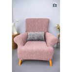 BAQDO Koltuk Örtüsü Kaliteli Pamuklu Jakarli Desen Çekyat-Streç Esnek Kanepe Kılıfı Yıkanabilir Tekli 1 Kişilik - 110 x 180 cm - Pembe