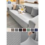 Baqdo Tuğla Desen Koltuk Örtüsü 3lu / 3 Kişilik Lastikli Kayma Yapmayan Çekyat kılıfı, Kanepe Kılıfı yıkanabilir 1 Adet - Gri - 180 x 230 cm