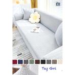 Baqdo Tuğla Desen Koltuk Örtüsü 3lu / 3 Kişilik Lastikli Kayma Yapmayan Çekyat kılıfı, Kanepe Kılıfı yıkanabilir 1 Adet - Natural - 180 x 230 cm