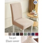 Baqdo Tuğla Desen Yüksek Kaliteli Sandalye Kılıfı, Sandalye Örtüsü, Lastikli, Likralı, Yıkanabılır 1 Adet - Krem - 35 x 50 cm
