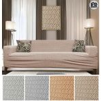 Baqdo Yeni Tuğla Desen Koltuk Örtüsü Lastikli Kayma Yapmayan 3 Kişilik Çekyat Kanepe Kılıfı 1 Adet - Vizon - 180 x 230 cm