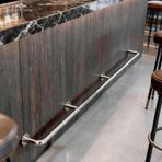 Bar Ayak Rayı, 160 cm Gümüş Yuvarlak Boru Ayak Dayanağı - Mutfak Adası, Pub, Duvara Monte Kick Bar için Dayanıklı Bar Ray Seti, Konfor ve Destek için Şık Ticari Ayak İzi