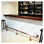 Bar Ayak Rayı, 3,3 ft Rose Gold Ticari Bar Ayak Rayı Kiti - Yuvarlak Boru Ayaklık Korkuluğu, Pub, Mutfak Adası ve Gazebo için İç Konnektörlü - Özel Uzunluklar 4 ila 10 ft Mevcuttur