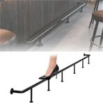 Bar Ayak Rayı, 9ft Paslanmaz Çelik Boru Bar Ayak Rayı Kiti - Duvar Braketleri ile Ağır Hizmet Ayak Dayanağı, İç/Dış Mekan Mutfak Adası için Kolay Montaj, Ayarlanabilir 3-10ft Siyah Tasarım