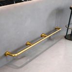 Bar Ayak Rayı, Ağır Hizmet Tipi Altın Ayak Dayanağı Ray Kiti - Mutfak Adaları ve Yemek Masaları için 3-9 Ft Tekme Çubuğu, Ticari Restoranlar ve Ev Kullanımı için Mükemmel (L 270 cm/106 inç)