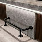Bar Ayak Rayı, Ayarlanabilir 60-340 cm Paslanmaz Çelik Çubuk Ayak Rayı Seti, Ev ve Ticari Kullanım için Braketli Dayanıklı Dış Mekan Ayaklık, Mutfak Adaları ve Barlar için Mükemmel (13,9 ft/424 cm)