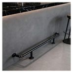 Bar Ayak Rayı, Ayarlanabilir Çubuk Ray Kiti 80-160 cm | Pirinç Kaplamalı Dayanıklı Çelik Boru | Ev Barları ve Restoranlar için Tezgah Altı Montaj Donanımı | 220 cm (86,6 inç) Uzunluk