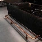 Bar Ayak Rayı, Ayarlanabilir Gül Altın Endüstriyel Boru Ayak Rayı Kiti - 10-16ft Şık Bar ve Mutfak Adası Ayaklık, Ev Barı için 3ft Kutup, Zarif Ayak Dayama Çözümü