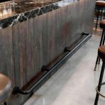 Bar Ayak Rayı, Bar ve Mutfak Adası için 3 Ft Yuvarlak Boru Ayak Dayanağı - Duvara Monte Siyah Kick Ray Seti, Pub ve Restoran için Ticari Tezgah Altı Ayaklık (200 cm/78,7 inç)
