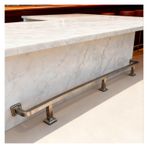 Bar Ayak Rayı, Dayanıklı Ticari Mutfak Adası Ayak Dayanağı Rayı, Barlar ve Restoranlar için Tezgah Altı Ayak Korkuluk Seti, Ayarlanabilir 3 ft-10 ft, Şık Gümüş Kare Tüp Tasarımı