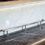 Bar Ayak Rayı, Gümüş Çubuk Ayak Rayı 60-115 cm, Bar/Mutfak Adası için Tezgah Altı Ayak Dayanağı, Dayanıklı Küçük Ayak Korkuluğu - 15,4ft (469 cm) Paslanmaz Çelik Destek