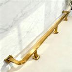 Bar Ayak Rayı, Masa Altı için Altın Doğrusal Ayak Dayanağı, Ayarlanabilir Çubuk Ayak Ray Kiti (10,8 ft/329 cm), Tezgah Altı Montaj Donanımı, Mutfak Adası veya Ev Kullanımı için İdeal