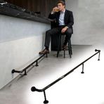 Bar Ayak Rayı, Mutfak Adası için Ayarlanabilir 50-72 İnç Bar Ayak Rayı, Dayanıklı Metal Çelik Boru Korkuluk, Şık Dış Mekan Lineer Ayak Dayanağı, Ev ve Ticari Kullanım için İdeal