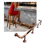 Bar Ayak Rayı, Paslanmaz Çelik Bar Ayak Ray Seti, Mutfak Adası Duvar ve Zemin Braketleri ile Gül d Rest (3.2M/10.50FT)