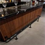 Bar Ayak Rayı, Paslanmaz Çelik Çubuk Ayak Rayı Kiti - Mutfak Adası ve Pub için 3-9 Ft Yuvarlak Boru, İç/Dış Mekan Kullanımı, Braketli ve Konnektörlü Dayanıklı Kick Ray, 240 cm/94,5 inç Uzunluk