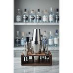 Bar Boss Professional Barware Elite Bar Kokteyl Seti - Koyu Ahşap Standlı 12 Parça Profesyonel Boston Shaker Takımı