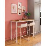 Bar Masası Meşe Tablalı 116X45x92cm – Mutfak Masası & Kahve Köşesi Masası