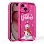 BARALARIQIU Kadınlar ve kızlar için iPhone 13 Pro Max için Noel kılıfı, silikon, ince, yumuşak TPU tampon kaplama, sevimli, şeffaf Noel kar tanesi serisi, koruyucu kılıf, gül kırmızısı