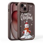 BARALARIQIU Kadınlar ve kızlar için iPhone 14 Pro Max için Noel kılıfı, silikon, ince, yumuşak TPU tampon kaplama, sevimli, şeffaf Noel kar tanesi serisi, koruyucu koruyucu kılıf kahve