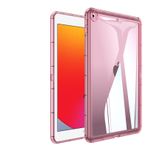 BARALARIQIU Kılıf iPad 2019/2020/2021 10.2 inç darbeye dayanıklı ince yumuşak esnek silikon şeffaf koruyucu kapak pembe