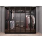 Baramolife GACL2 Life Camlı 6 Kapaklı Antrasit 210 cm Gardrop