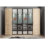 Baramolife GACT4 Trend Camlı 6 Kapaklı Meşe 230 cm Gardrop