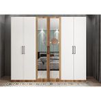 Baramolife GAL7 Life 6 Kapaklı Ceviz Beyaz 270 cm Gardrop