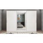 Baramolife GRI1 Işıltı Sürgülü Beyaz 180 cm Gardrop