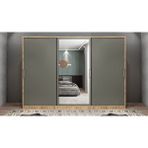Baramolife GRI10 Işıltı Sürgülü Çam Antrasit 180 cm Gardrop