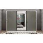 Baramolife GRI11 Işıltı Sürgülü Beyaz Füme 270 cm Gardrop