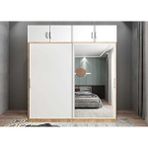 Baramolife GRS8 Süper Sürgülü Çam Beyaz 180 cm Gardrop