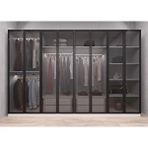 Baramolife GSCT1 Trend Camlı Sekiz Kapaklı Beyaz 280 cm Gardrop