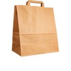 Baran Ambalaj Doğal Kraft Kağıt Poşet Çanta 28 x 15 x 28 cm 50'li