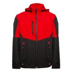Baran Işık Softshell Kapşonlu Parçalı Mont - S - Siyah - Kırmızı