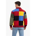 BARAN&SEREN Slim Fit Patchwork Polar Ceket – Renk Bloklu Modern Tasarım
