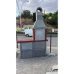 Barbekü Gross 80 Lik Hazır Beton Barbekü Davlumbazlı Masalı - Gri - Kırmızı