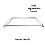 Barbekü Mangal Mini Cağ ve Döner Şiş Standı (Krom Kaplı) (Guruss Go Grill)