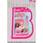 Barbie 4'lü Kırtasiye Seti, Not Defteri, Kalemli, Silgili, Çok Renkli