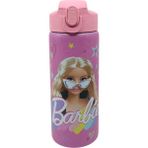 Barbie 600ML Barbie Lisanslı Pipetli Kilitlenebilir Kapak Paslanmaz Çelik Termos Matara - 0,60 lt