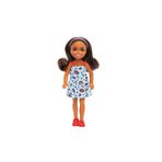 Barbie Aksesuarlı Chelsea Bebekler - Esmer Mavi Askılı Elbise Hxm97