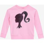 Barbie Baskılı Kız Çocuk Pembe - Gümüş Sweatshırt BRB5WG-SWT6624