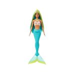 Barbie Bebek Mavi ve Sarı Renkli Saçları, Turkuaz Kuyruğu ve Saç Aksesuarıyla Barbie Deniz Kızı Bebek HRR03 + 3 Barbie Oyuncağı