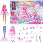 Barbie - Bebekli Noel takvimi ve tek boynuzlu at ve hayvanlarla birlikte 24 sürpriz aksesuar, moda bebek bir deniz kızı, peri ve daha fazlasına dönüştürülebilir. JFL66