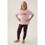 Barbie Cool Toz Pembe Kız Çocuk Pijama Takımı - 10 - 11 Yaş