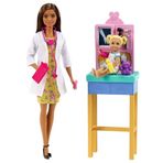 Barbie DDHB63-GTN52 Barbie Meslekleri Kahverengi Saçlı Çocuk Doktoru Oyun Seti