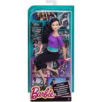 Barbie DHL84 Barbie® Sonsuz Hareket Bebeği, Siyah Saçlı- Siyah Taytlı - Ahşap Rengi