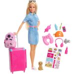 Barbie FWV25 Barbie Seyahatte Bebeği ve Aksesuarları