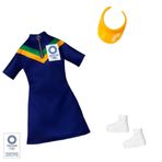 Barbie Giysiler: Olimpiyat Oyunları Tokyo 2020 Oyuncak Bebeklerinden İlham Alan Kıyafet, Vizörlü ve Spor Ayakkabılı Elbise, 3 ila 8 Yaş Arası İçin Hediye