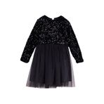 Barbie Kız Çocuk Pullu Abiye Elbise, 11-12 Yaş, 5003274402, Siyah, Kız Çocuklar