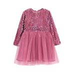 Barbie Kız Çocuk Pullu Abiye Elbise, 3-4 Yaş, 5003274472, Pembe, Kız Çocuklar